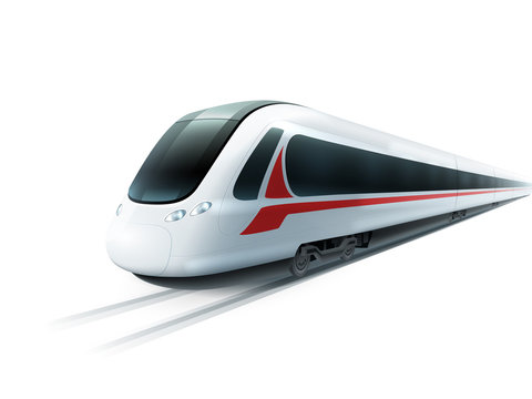 High-Speed Train Realistic Isolated Image 