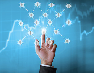 Holding virtual icon  social network