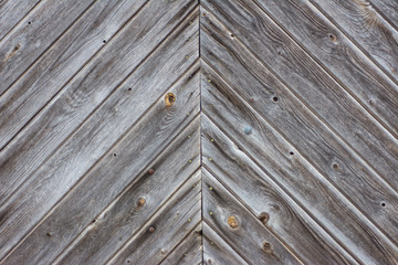 faded wooden slatted door