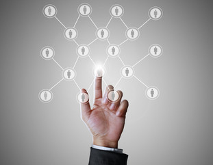 Holding virtual icon  social network