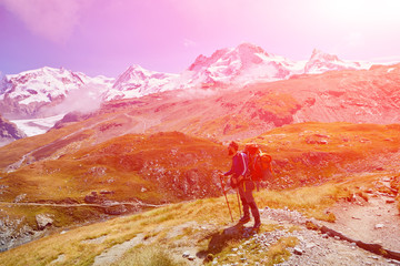 hiker in the mountains