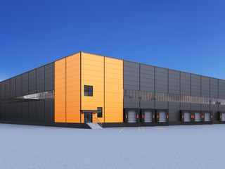 Obraz premium exterior of a commercial warehouse