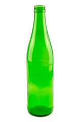 Recyclable green glass bottle. Recyclable waste series.