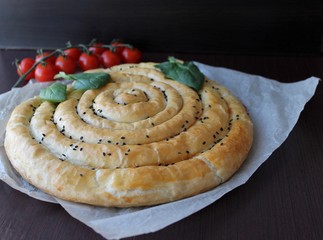 Homemade spinach quiche