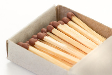 Box with brown safety matches
