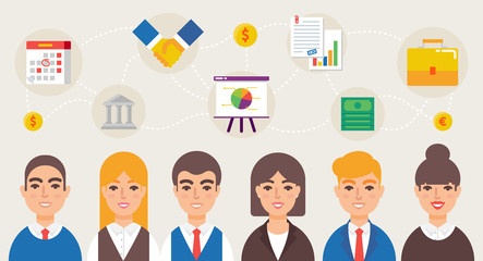 Business community staff businessman team business people vector