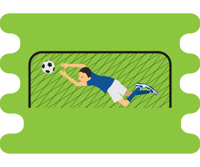 Illustration of soccer player in flat design style. Vector illustration. eps10