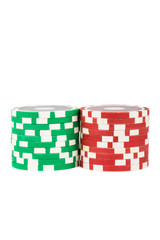 Two stacks of casino chips