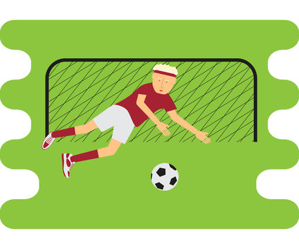 Illustration of soccer player in flat design style. Vector illustration. eps10