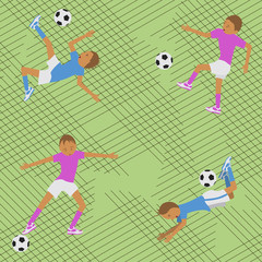 Seamless pattern soccer match in a flat design style. Vector illustration. eps10