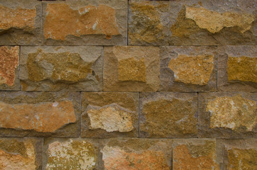 Wall of decorative brick. Stone texture background.