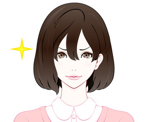 女性の表情 / 自信 / 春服