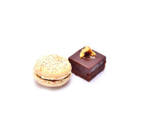 Sweet pastries on white background