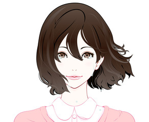 女性の表情 / 嬉し涙 / 春服 / なびく髪