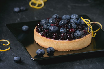 Tart with blueberries