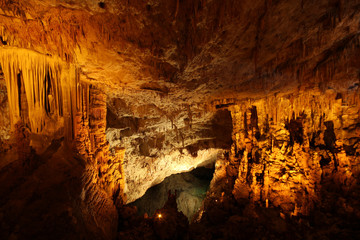 cave and lake 