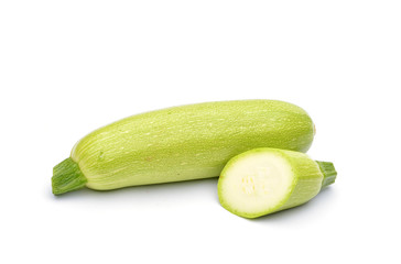 zucchini vegetables on white