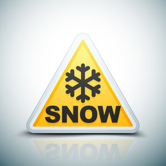 Snow hazard sign