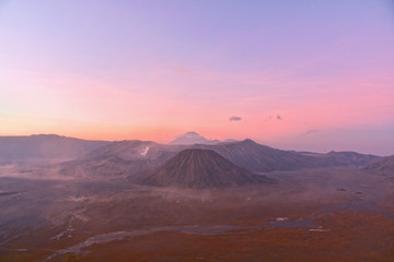 Fototapeta na wymiar View of Mount Bromo and Batok
