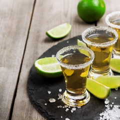 Gold mexican tequila shot