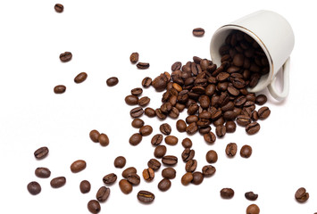 Cup of coffee beans