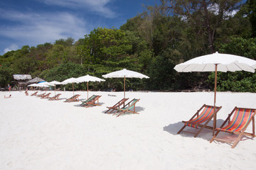 Umbrella and twin chairs