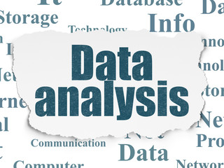 Information concept: Data Analysis on Torn Paper background