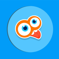 Crazy Face Show Tongue First April Fool Day Happy Holiday