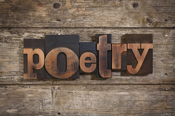 poetry written with letterpress type - obrazy, fototapety, plakaty