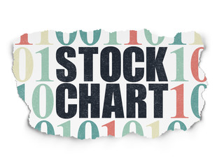 Business concept: Stock Chart on Torn Paper background