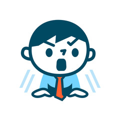 驚くビジネスマン