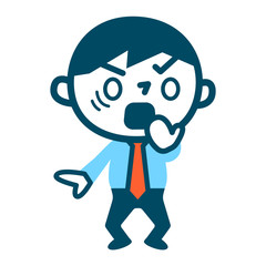 慌てふためくビジネスマン