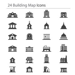 Fototapeta na wymiar 24 building map icon