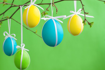 Easter eggs on the tree