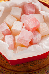 Turkish Delight or rahat lokum a Middle Eastern candy