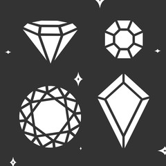 Set diamond symbol vector
