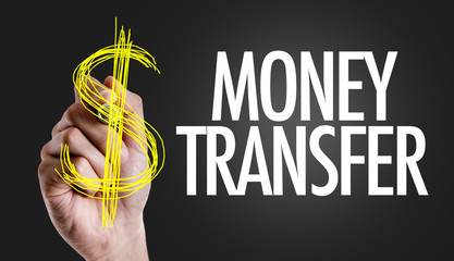 Hand writing the text: Money Transfer