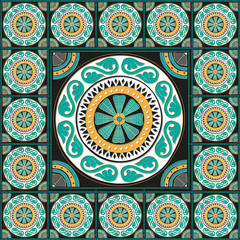 Blue roman tile design