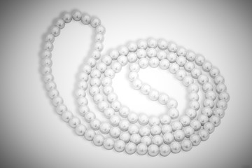 Pearls on the white background