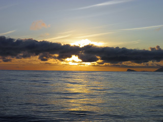 Sunset in the Atlantic Ocean at Cape of Good Hope