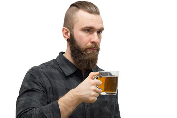 bearded man on a white background