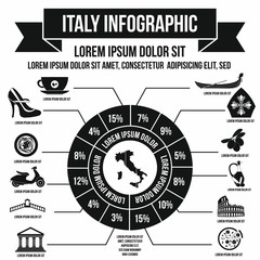 Italy infographic elements, simple style