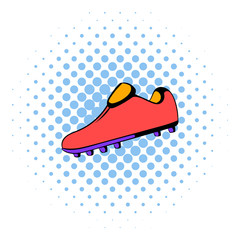 Football boot icon, comics style
