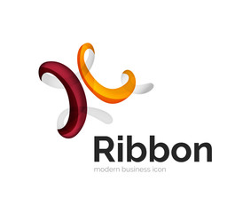 Modern vector ribbon logo