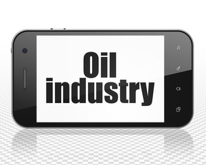 Industry concept: Smartphone with Oil Industry on display