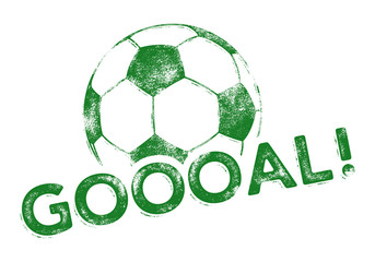 Naklejka premium Soccer Ball / Football - GOOOAL - Grunge Look