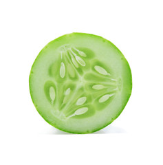 sliced cucumber isolated on white background