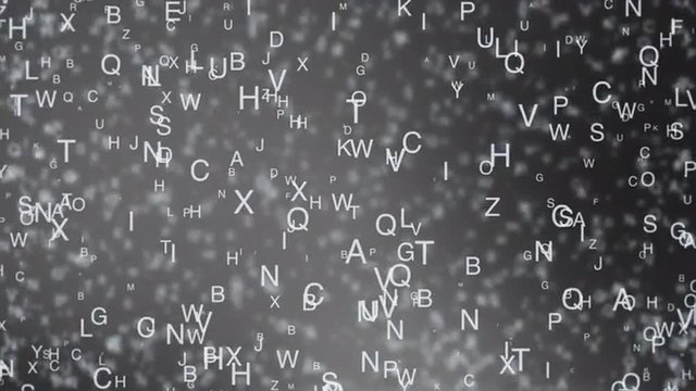 Abstract composition from chaotic moving letters  4K