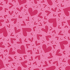 Pink  hearts seamless pattern.