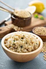 Lemon herbed quinoa in a bowl